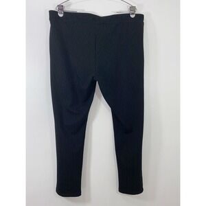 Calvin Klein Women's Black Pin Stripped Pull On Slim Pants Size XL